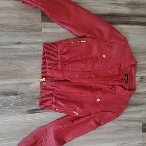 Cropped Bebe faux leather jacket